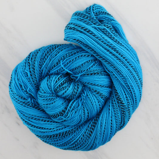 CARIBBEAN BLUE Hand Dyed on Stained Glass Fingering - Semi-Solid Colorway