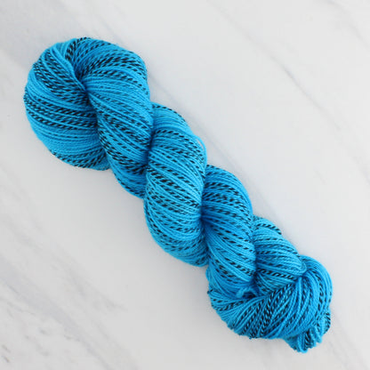 CARIBBEAN BLUE Hand Dyed on Stained Glass Fingering - Semi-Solid Colorway