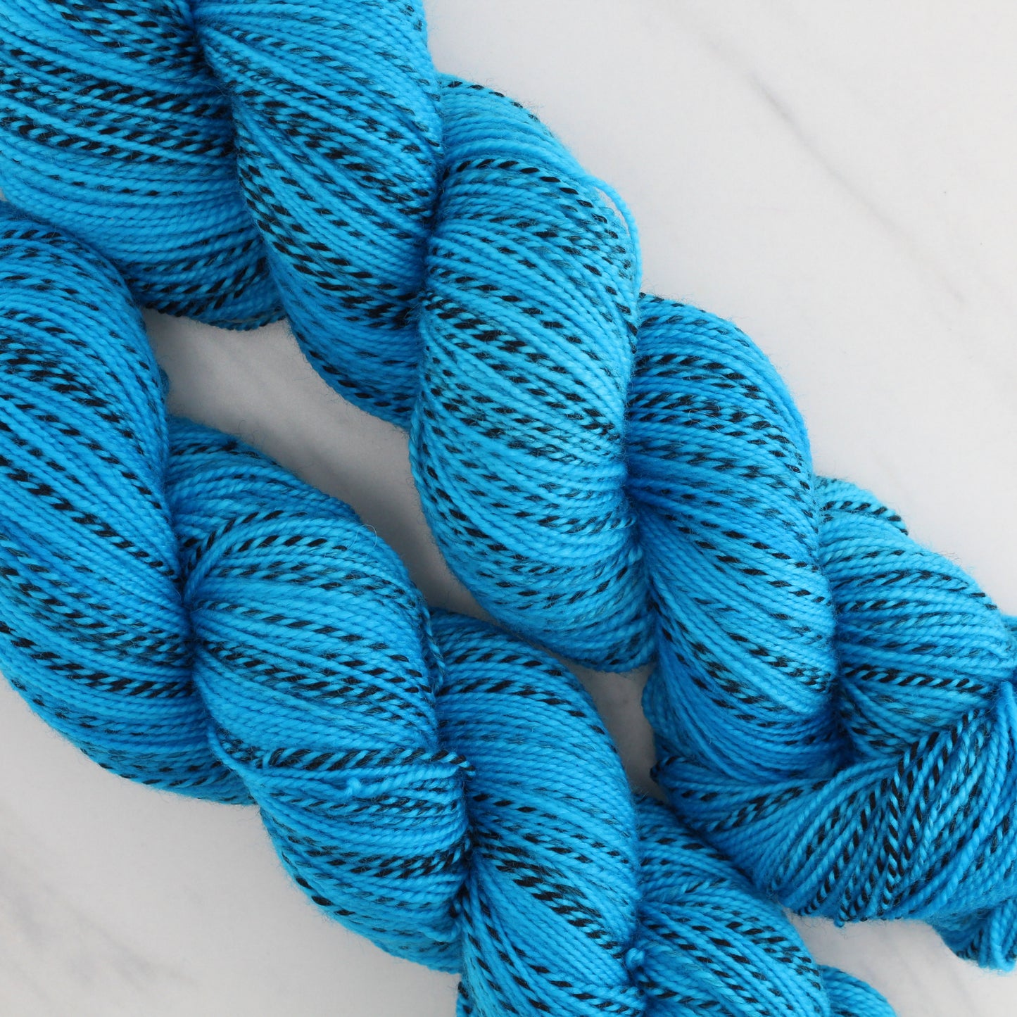 CARIBBEAN BLUE Hand Dyed on Stained Glass Fingering - Semi-Solid Colorway