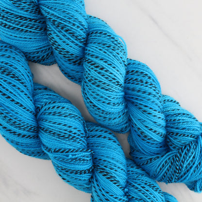 CARIBBEAN BLUE Hand Dyed on Stained Glass Fingering - Semi-Solid Colorway