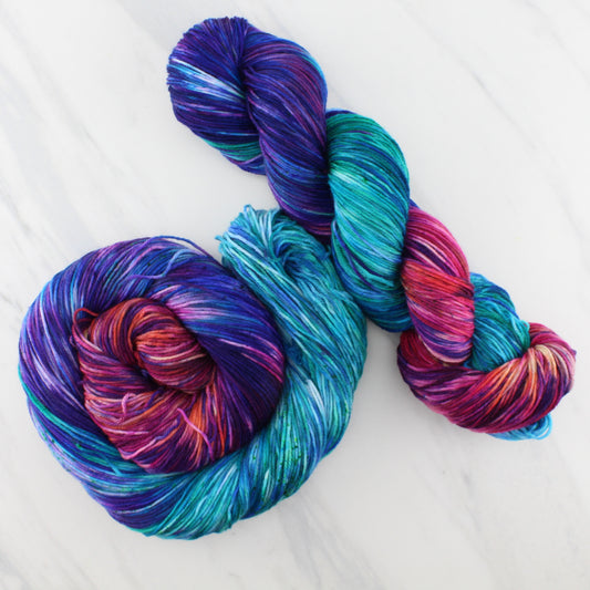 CARIBBEAN SUNSET on Sock Perfection  - Hand-Dyed Yarn - Purple Lamb
