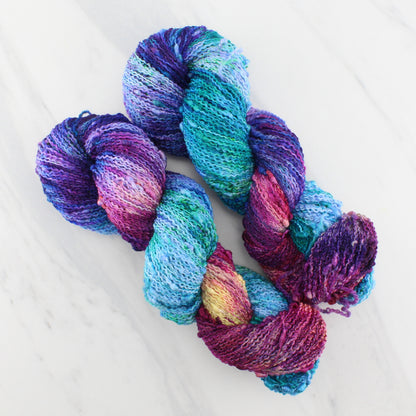 CARIBBEAN SUNSET on Squiggle Sock  - Hand-Dyed Yarn - Purple Lamb