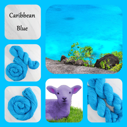 CARIBBEAN BLUE - Yarn Dyed to Order - Semi-Solid Colorway