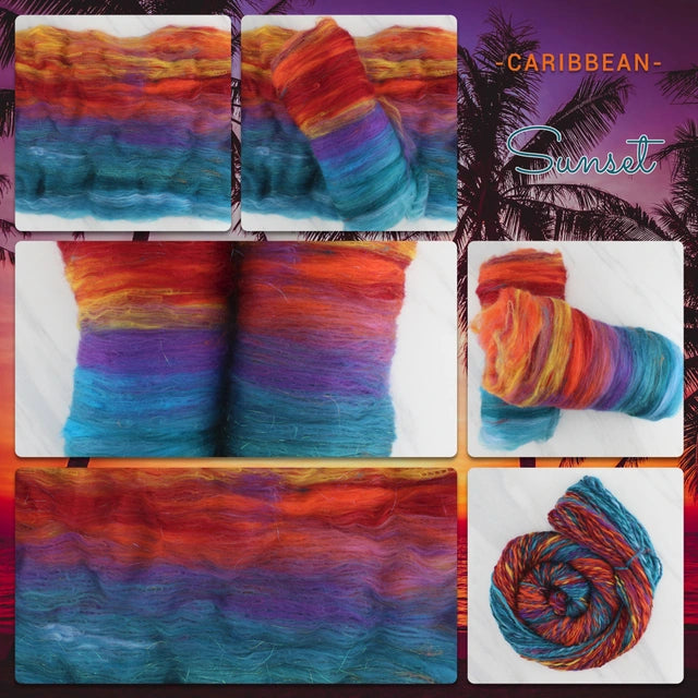 CARIBBEAN SUNSET Art Batts to Spin and Felt