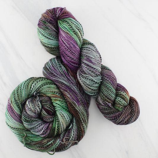 CHASING ORCS AND HOBBITS on Stained Glass Sock  - Hand-Dyed Yarn - Purple Lamb