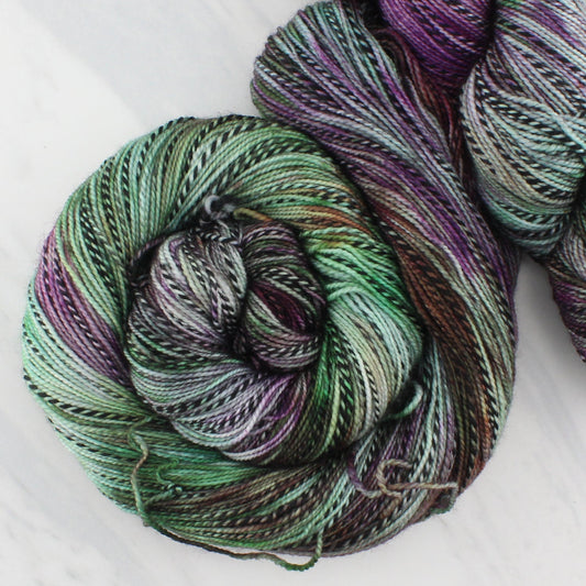 CHASING ORCS AND HOBBITS on Stained Glass Sock  - Hand-Dyed Yarn - Purple Lamb