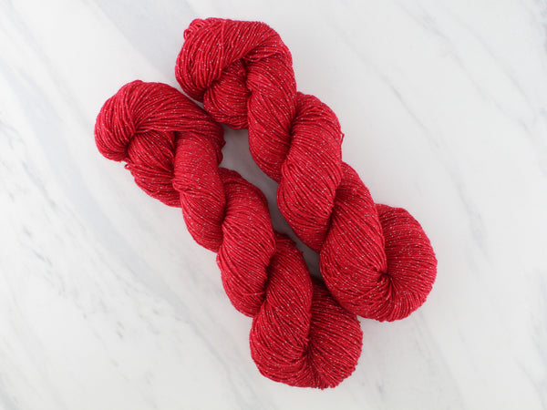 CHERRIES JUBILEE on Sparkly Merino Sock Yarn