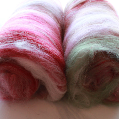 CHERRY BLOSSOMS Art Batts to Spin and Felt - Purple Lamb