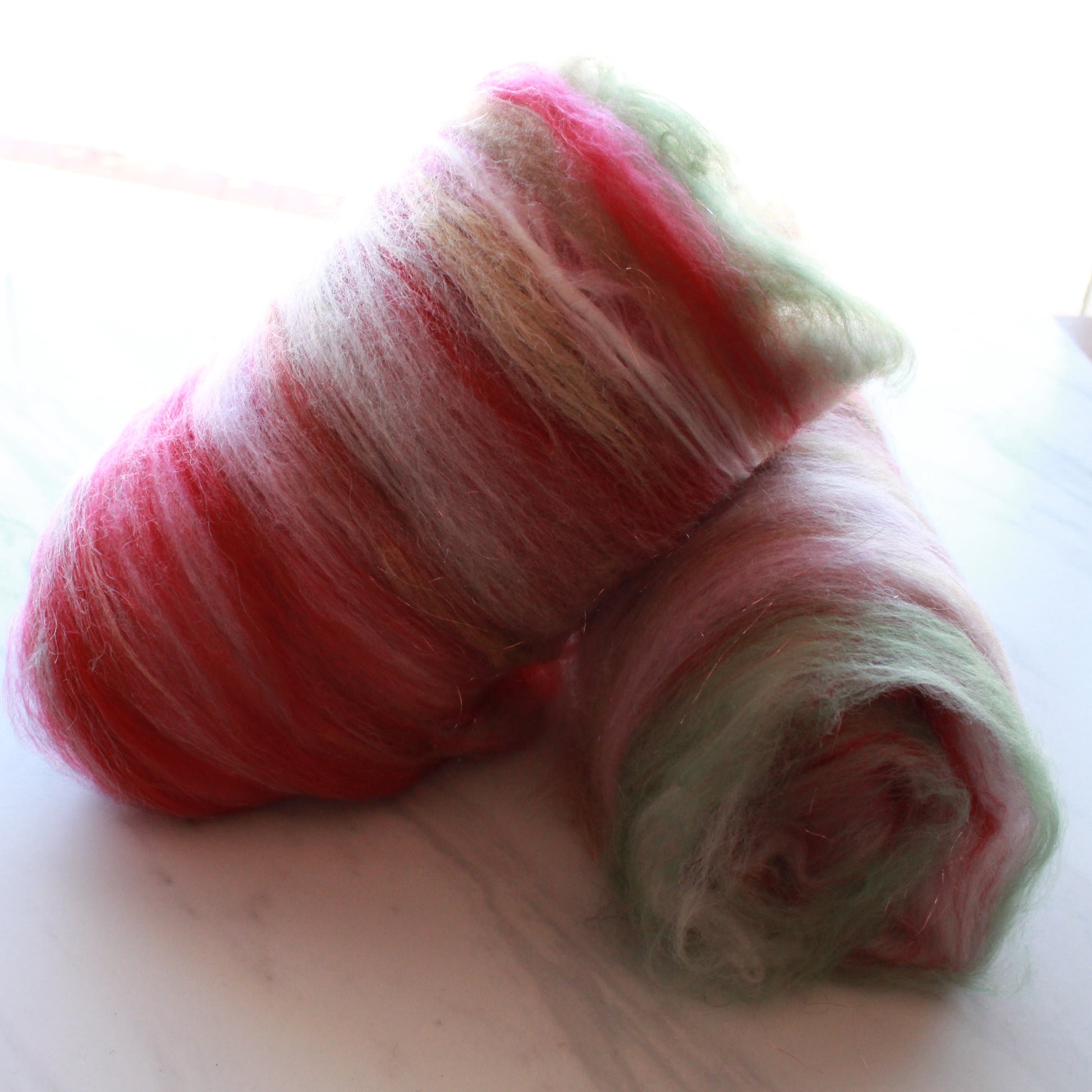 CHERRY BLOSSOMS Art Batts to Spin and Felt - Purple Lamb