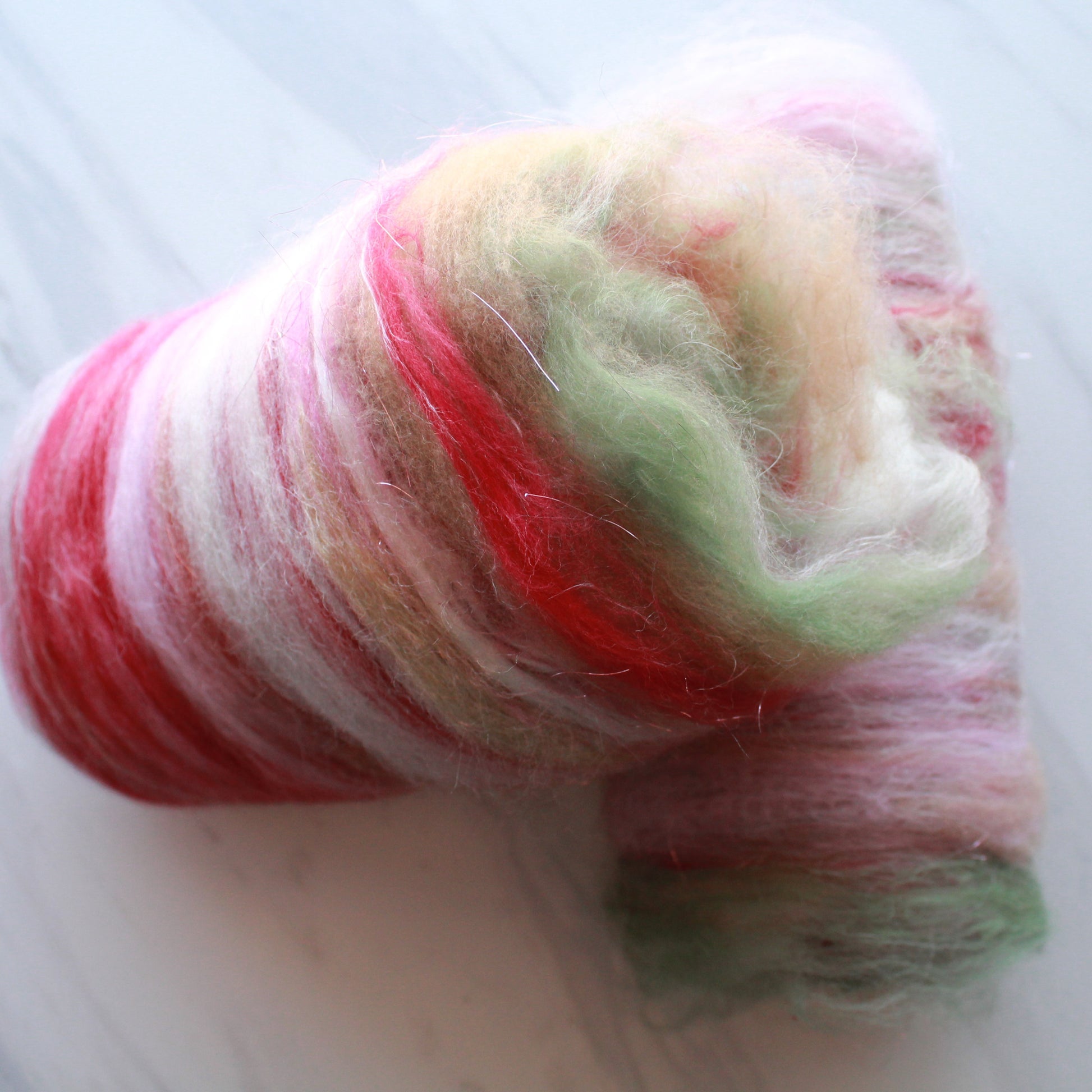 CHERRY BLOSSOMS Art Batts to Spin and Felt - Purple Lamb
