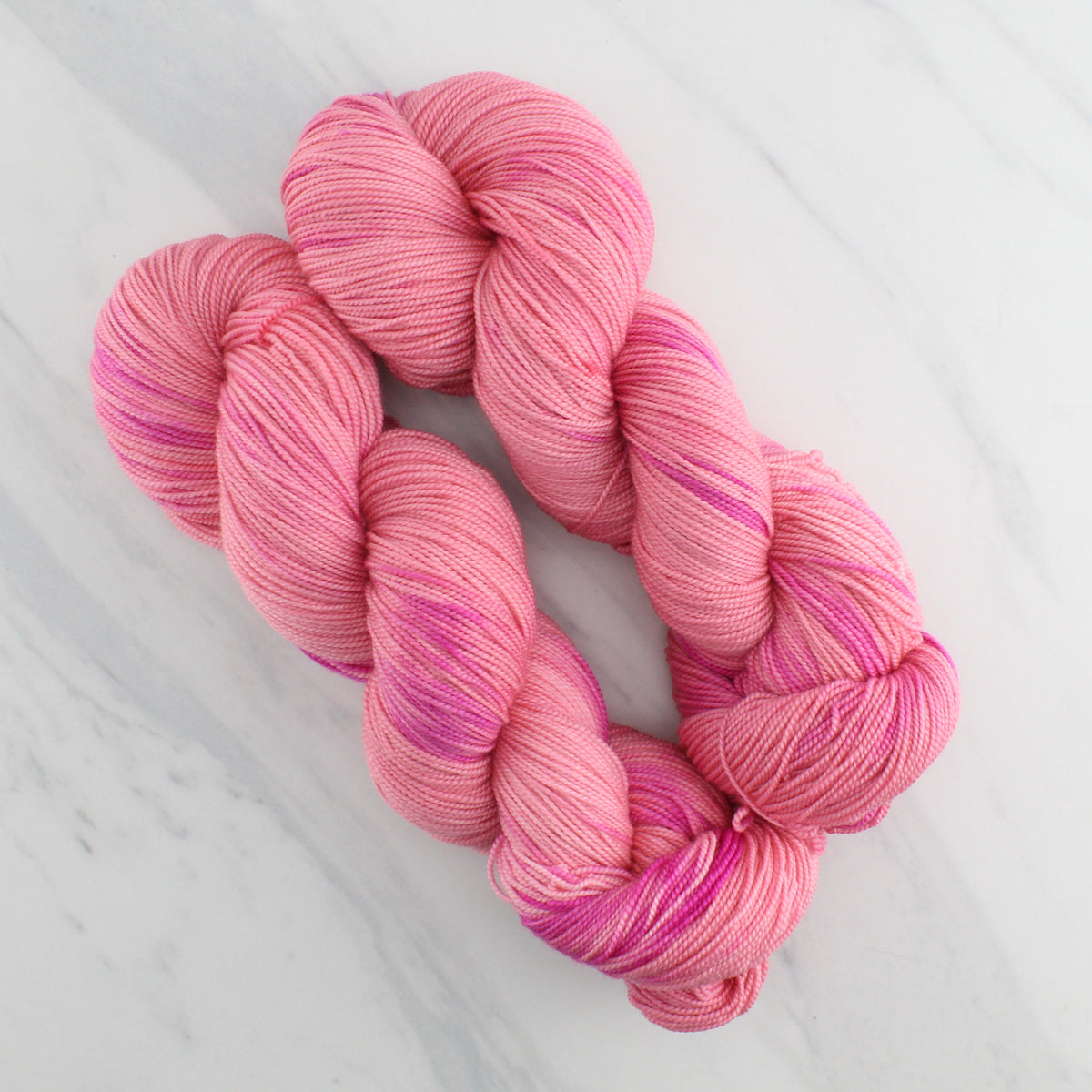 CHERRY BLOSSOM Hand Dyed on Feather Fingering - Tonal Colorway