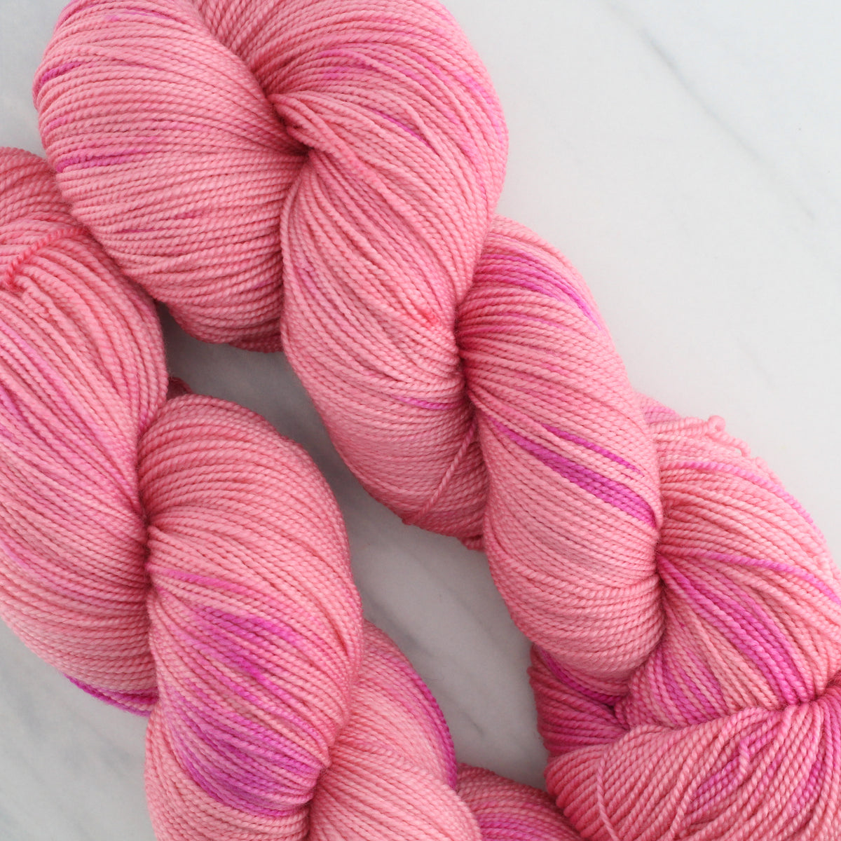 CHERRY BLOSSOM Hand Dyed on Feather Fingering - Tonal Colorway
