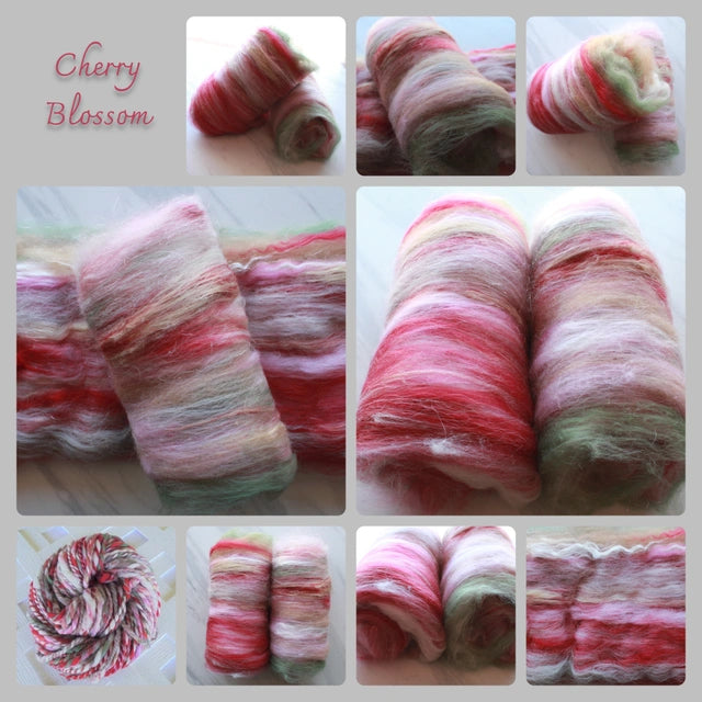 CHERRY BLOSSOMS Art Batts to Spin and Felt