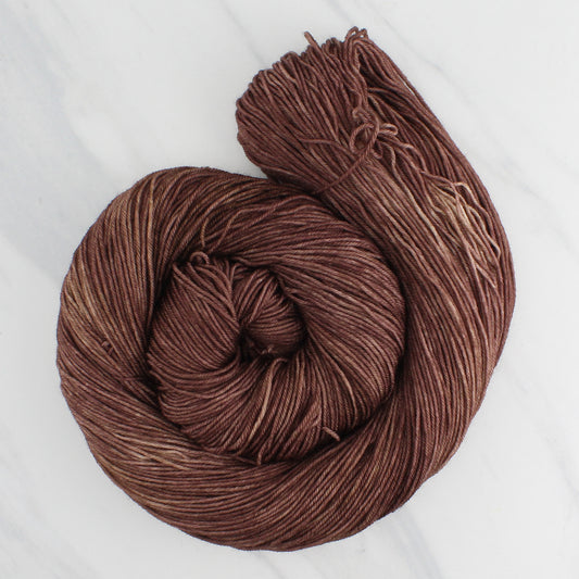 CHOCOLATE Indie-Dyed Yarn on Sock Perfection