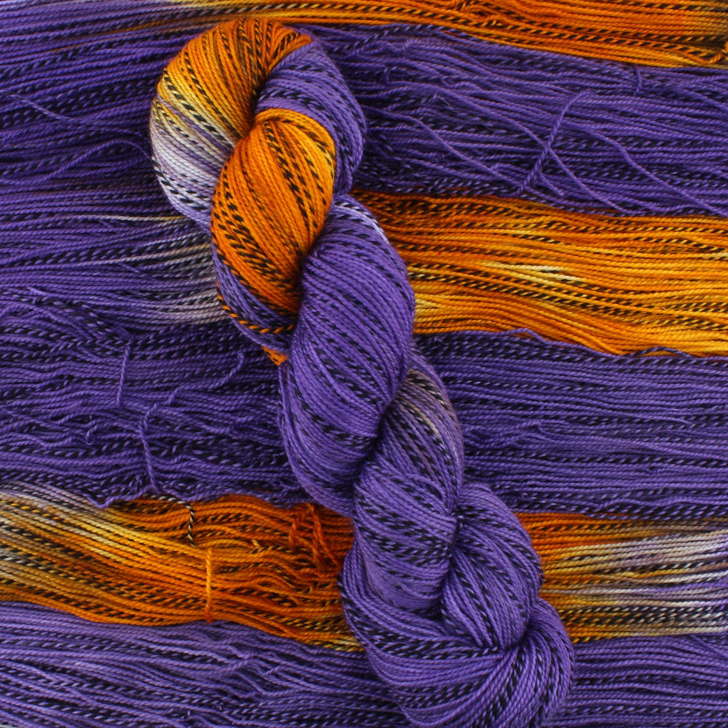Butterfly Collection - COLORADO HAIRSTREAK BUTTERFLY on Stained Glass Sock - Assigned Pooling Colorway - Purple Lamb