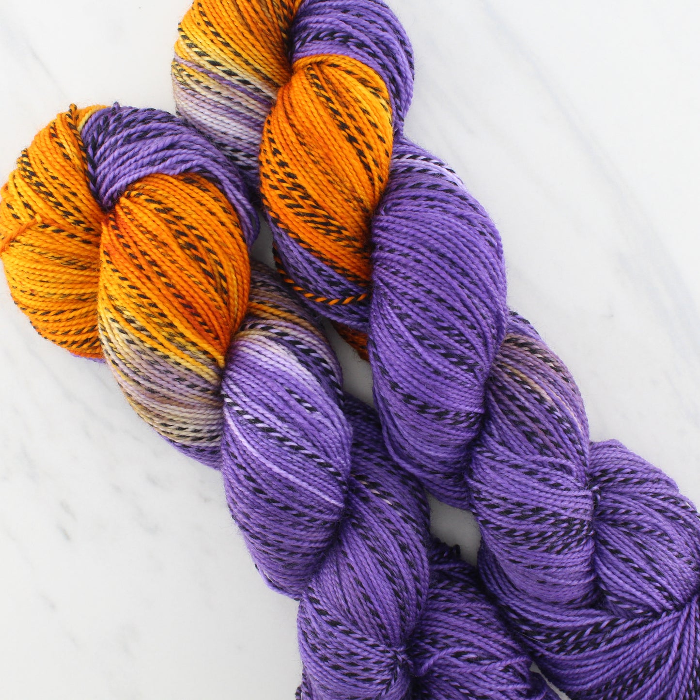 Butterfly Collection - COLORADO HAIRSTREAK BUTTERFLY on Stained Glass Sock - Assigned Pooling Colorway - Purple Lamb