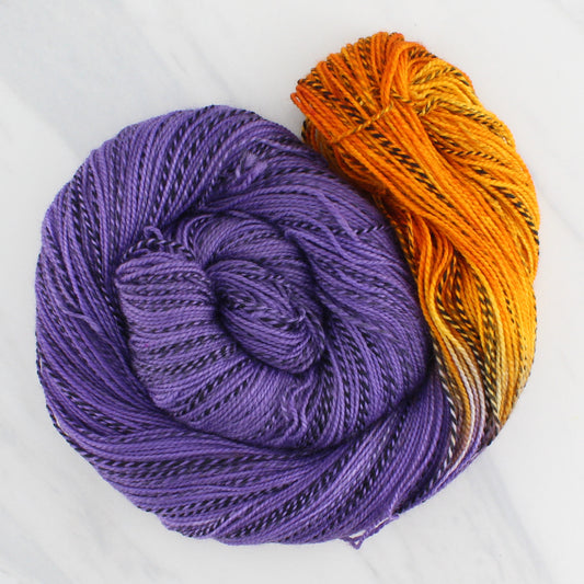 Butterfly Collection - COLORADO HAIRSTREAK BUTTERFLY on Stained Glass Sock - Assigned Pooling Colorway