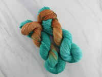 COPPER ROOF Indie-Dyed Yarn on Sparkly Merino Sock - Assigned Pooling Colorway