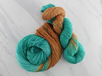 COPPER ROOF Indie-Dyed Yarn on Sparkly Merino Sock - Assigned Pooling Colorway