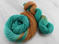 COPPER ROOF Indie-Dyed Yarn on Sparkly Merino Sock - Assigned Pooling Colorway
