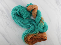 COPPER ROOF Indie-Dyed Yarn on Sparkly Merino Sock - Assigned Pooling Colorway