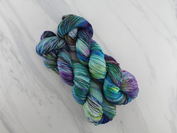 CRAB NEBULA  Indie-Dyed Yarn on Sparkly Merino Sock