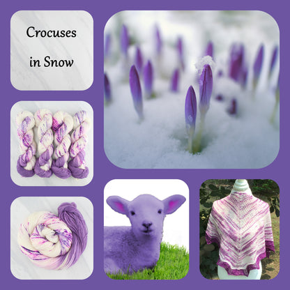 CROCUSES IN SNOW - Yarn Dyed to Order - Assigned Pooling Colorway