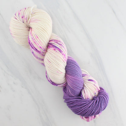 CROCUSES IN SNOW on Buttery Soft DK - Assigned Pooling Colorway
