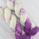 CROCUSES IN SNOW Hand-Dyed Yarn on Sparkly Merino Sock - Assigned Pooling Version