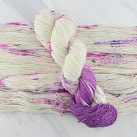 CROCUSES IN SNOW Hand-Dyed Yarn on Sparkly Merino Sock - Assigned Pooling Version