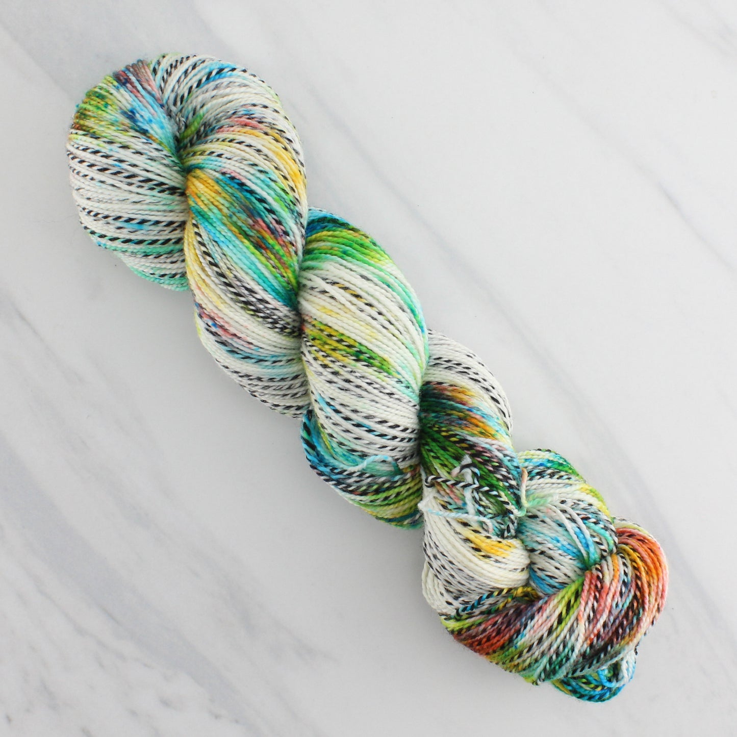 DAY AT THE BEACH - Hand Dyed on Stained Glass Fingering - Splashed & Speckled Yarn