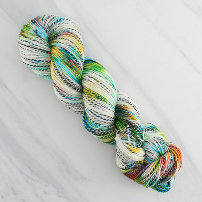 DAY AT THE BEACH - Hand Dyed on Stained Glass Fingering - Splashed & Speckled Yarn