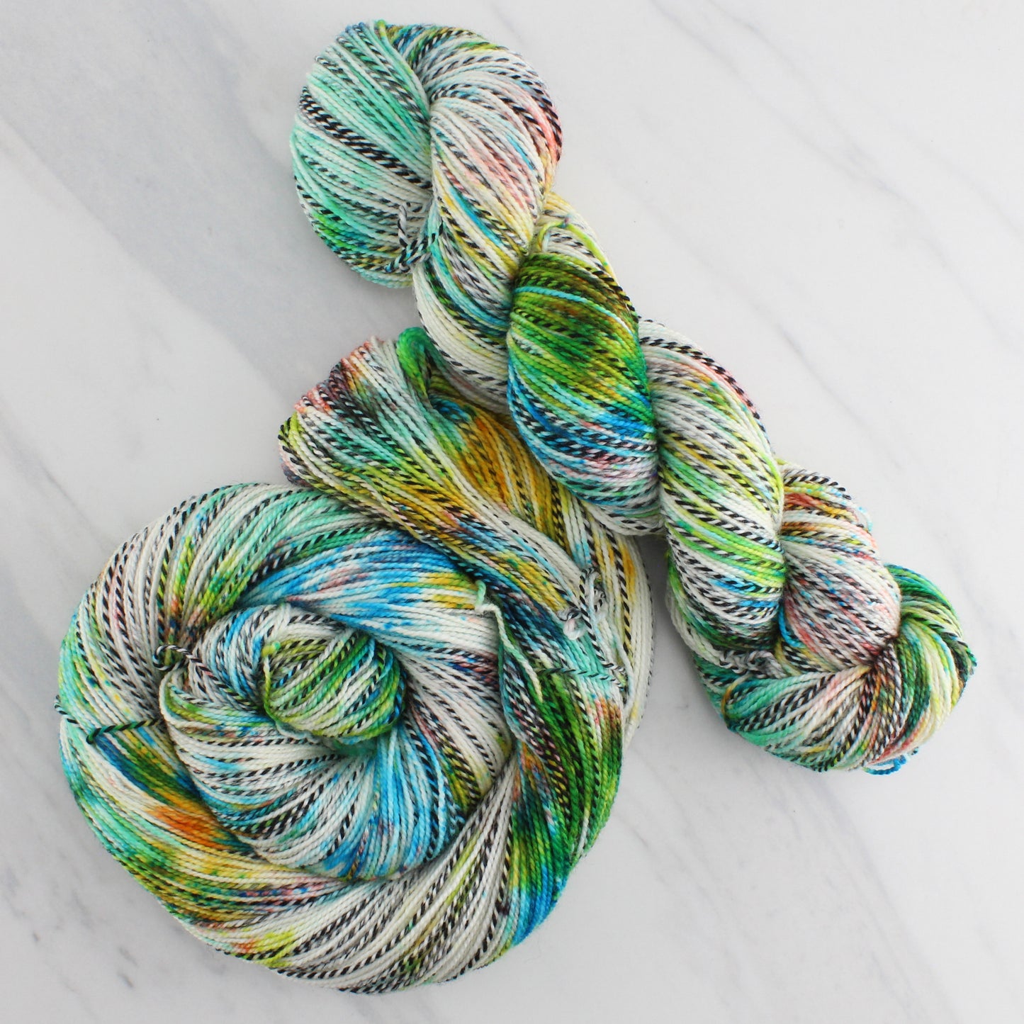 DAY AT THE BEACH - Hand Dyed on Stained Glass Fingering - Splashed & Speckled Yarn