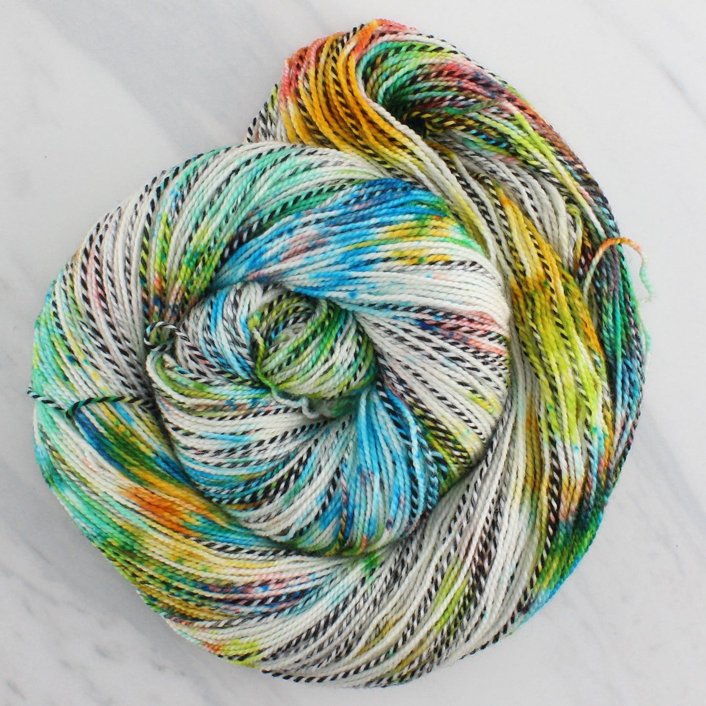 DAY AT THE BEACH - Hand Dyed on Stained Glass Fingering - Splashed & Speckled Yarn