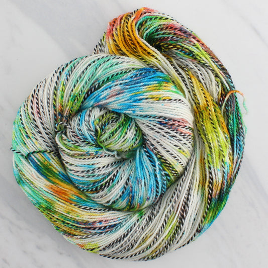 DAY AT THE BEACH - Hand Dyed on Stained Glass Fingering - Splashed & Speckled Yarn