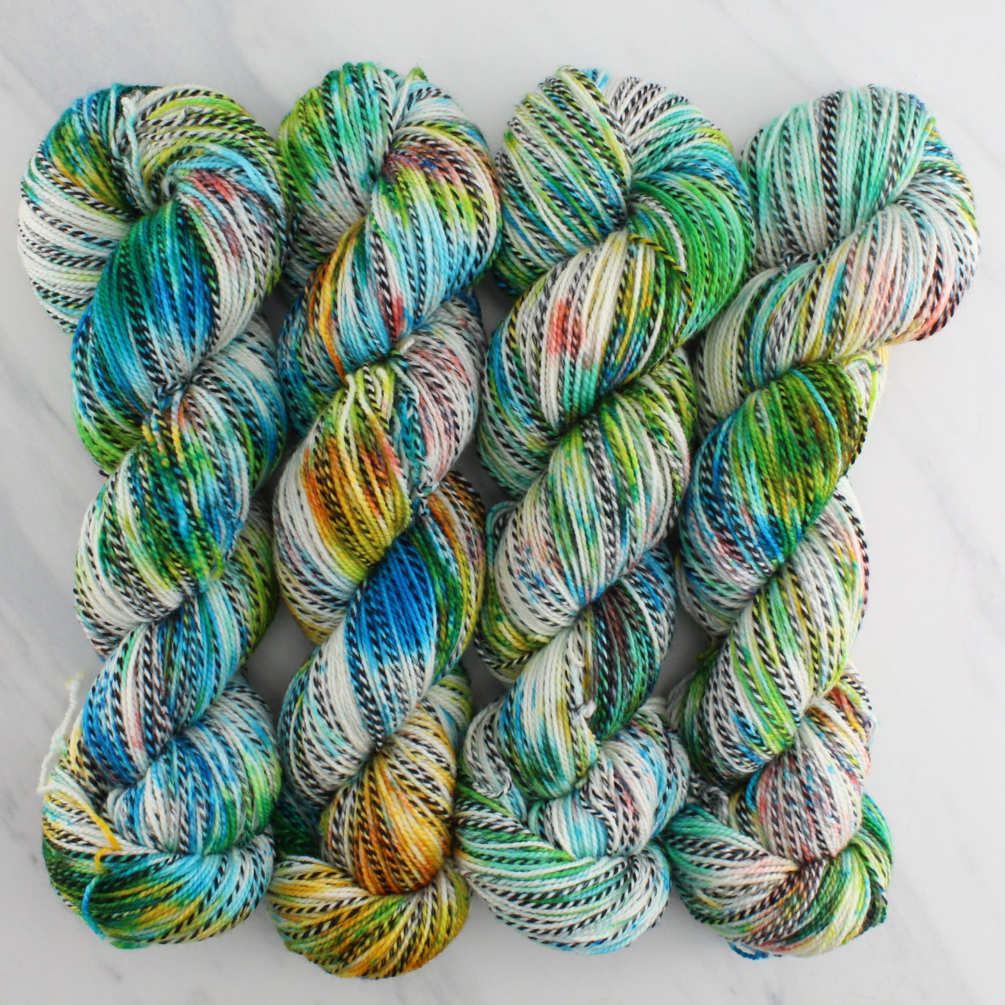 DAY AT THE BEACH - Hand Dyed on Stained Glass Fingering - Splashed & Speckled Yarn