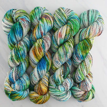 DAY AT THE BEACH - Hand Dyed on Stained Glass Fingering - Splashed & Speckled Yarn