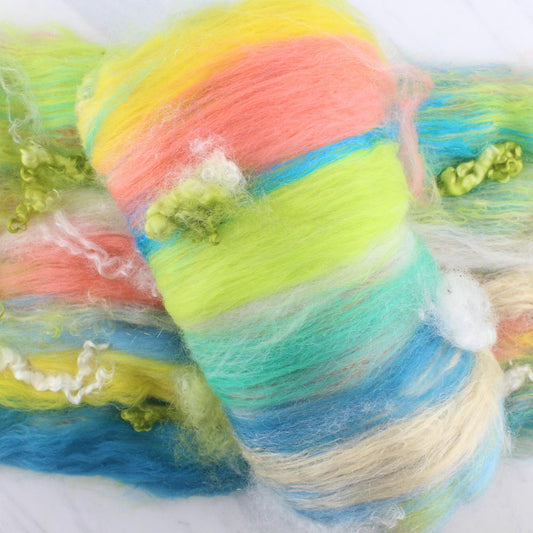 DAY AT THE BEACH Art Batts to Spin and Felt - Purple Lamb