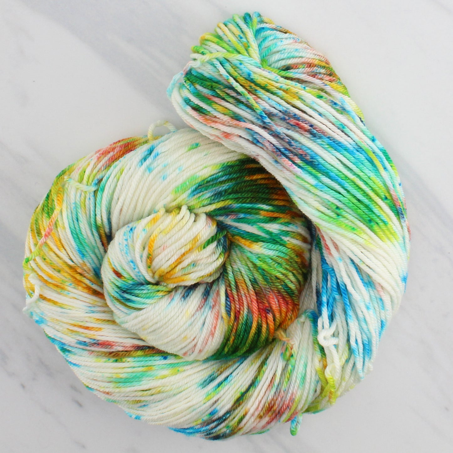 DAY AT THE BEACH Hand Dyed on Squoosh DK - Splashed & Speckled Yarn