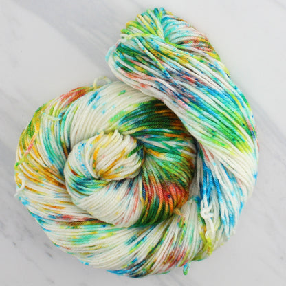 DAY AT THE BEACH Hand Dyed on Squoosh DK - Splashed & Speckled Yarn