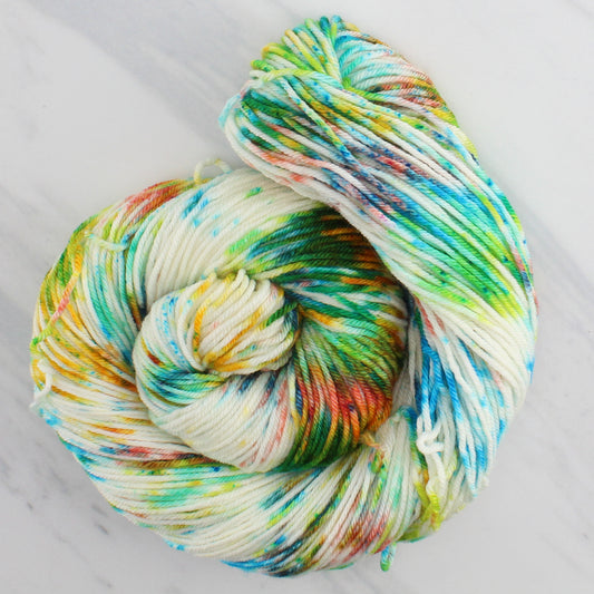 DAY AT THE BEACH Hand Dyed on Squoosh DK - Splashed & Speckled Yarn