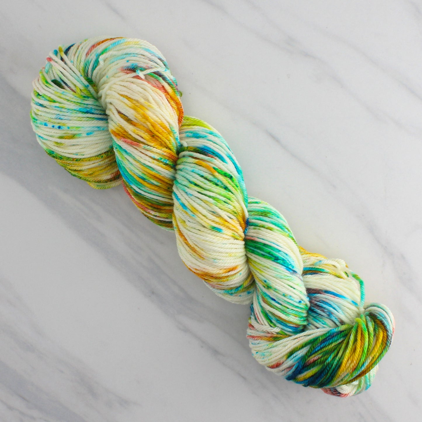 DAY AT THE BEACH Hand Dyed on Squoosh DK - Splashed & Speckled Yarn