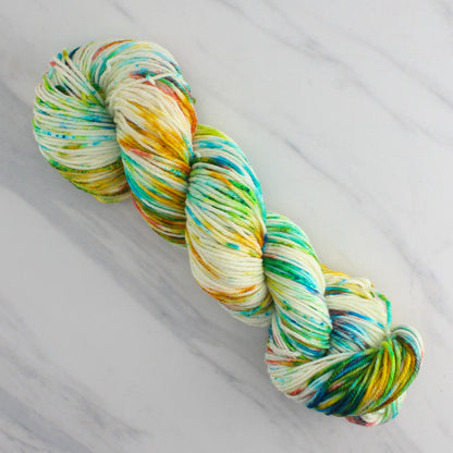 DAY AT THE BEACH Hand Dyed on Squoosh DK - Splashed & Speckled Yarn
