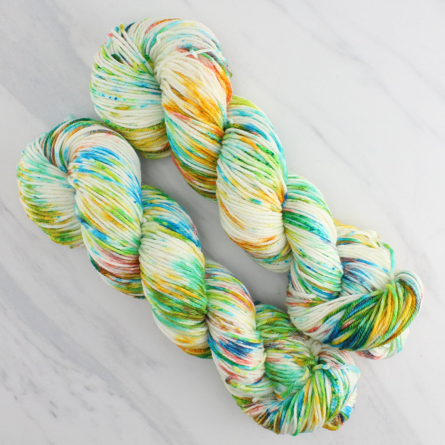 DAY AT THE BEACH Hand Dyed on Squoosh DK - Splashed & Speckled Yarn
