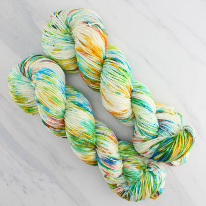 DAY AT THE BEACH Hand Dyed on Squoosh DK - Splashed & Speckled Yarn