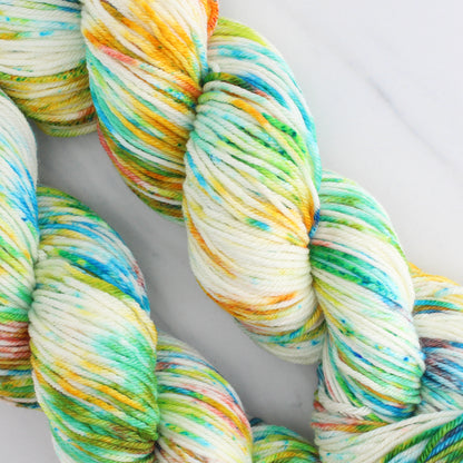 DAY AT THE BEACH Hand Dyed on Squoosh DK - Splashed & Speckled Yarn