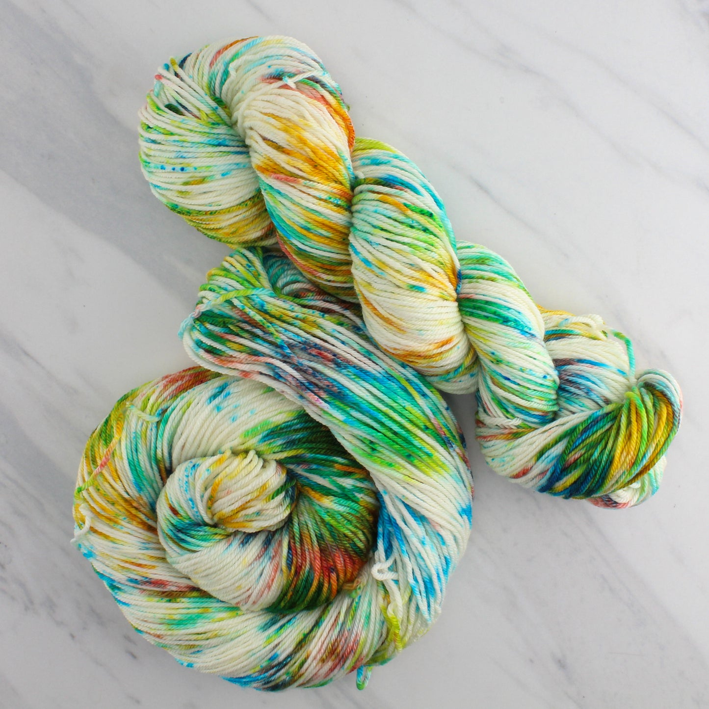 DAY AT THE BEACH Hand Dyed on Squoosh DK - Splashed & Speckled Yarn