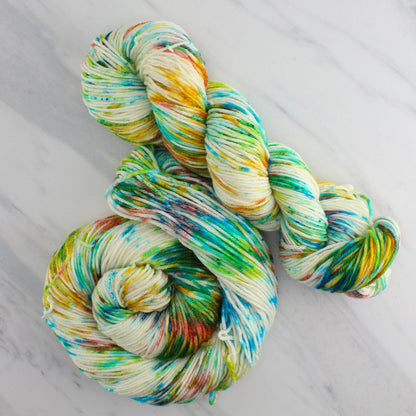 DAY AT THE BEACH Hand Dyed on Squoosh DK - Splashed & Speckled Yarn