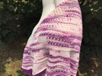 POOLS OF COLOR SHAWL by Deborah Bowanko - YARN SET #2 with Emerald and Amethyst on Sock Perfection and Fandango Minis