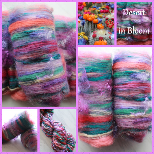 DESERT IN BLOOM Luxury Art Batts for Spinning and Felting